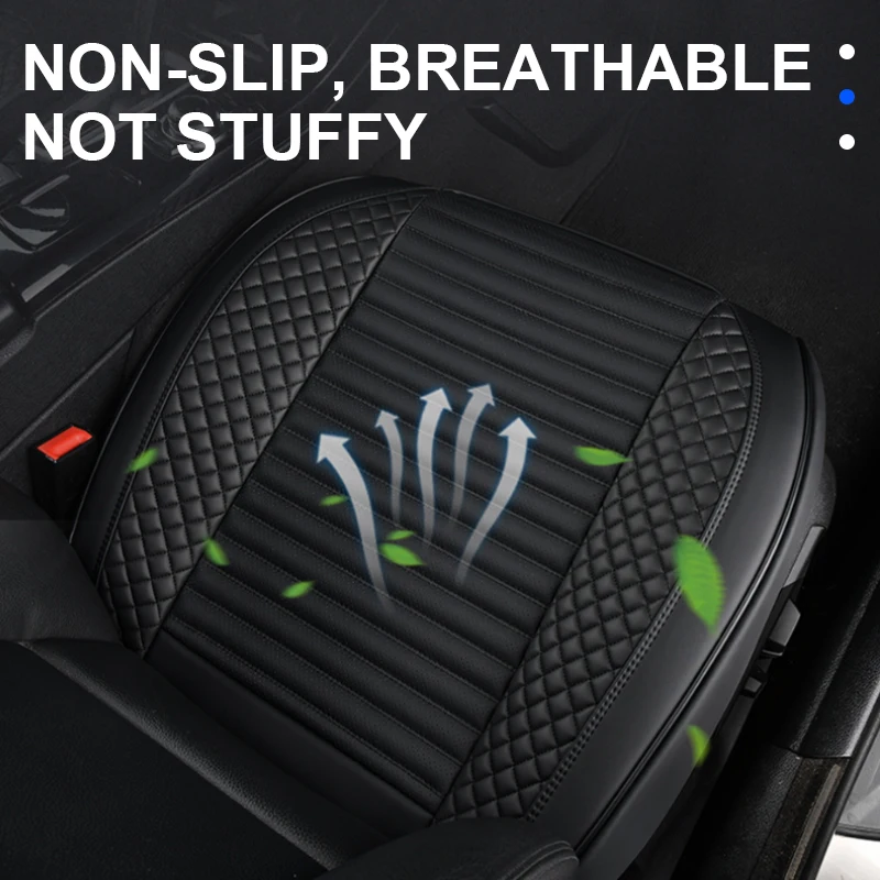 SEAMETAL Full-Wrapped Car Seat Cover Breathable Hole PU Car Front Seat Cushion Universal Anti Slip Auto Chair Protector Cover - Image 2